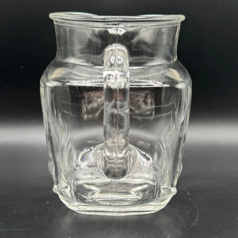 Vtg. Federal Glass Juice Pitcher Atomic Sunrise Star‎ Bottom Square Cottagecore